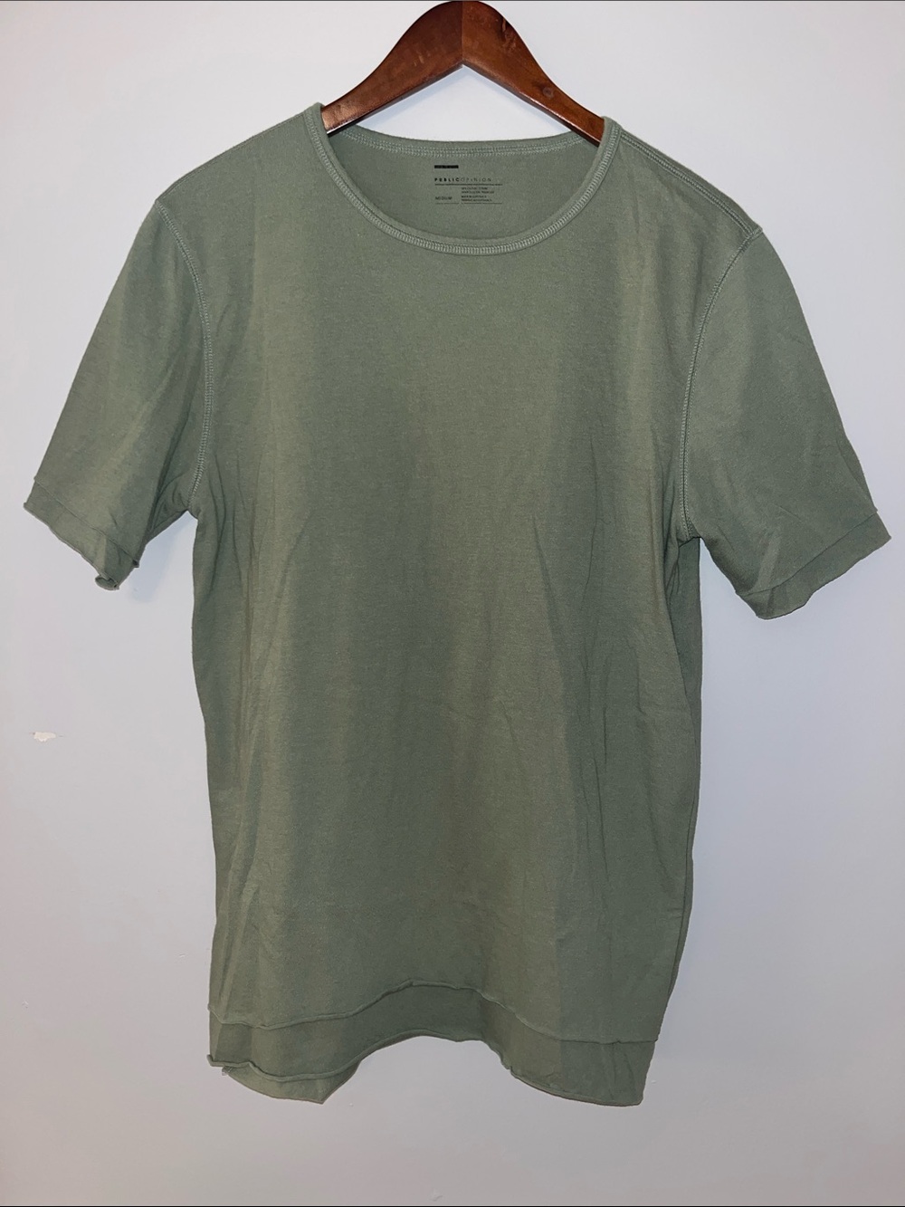 public opinion Double Lined T-Shirt - Olive Green